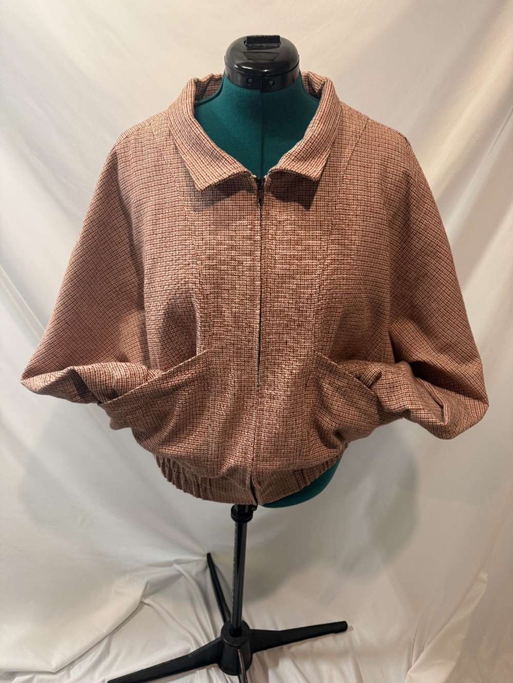 Maisie by dRA Elise Plaid Wool Blend Bomber Jacket XL $168